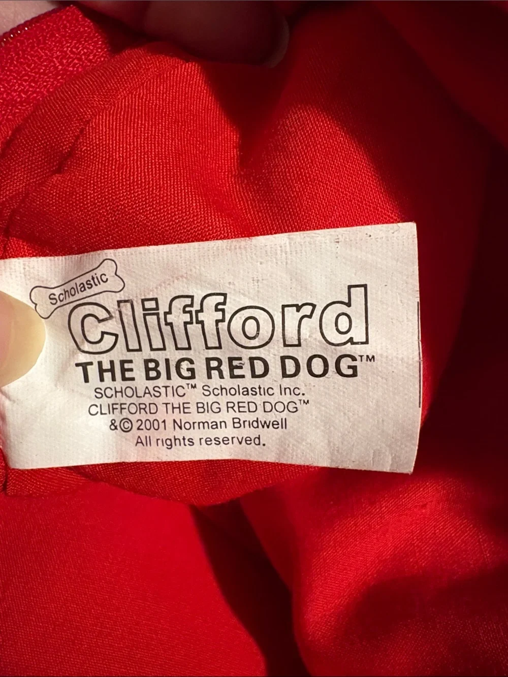 2001 Vintage Clifford The Big Red dog  Kids Scholastic Plush Backpack - Red